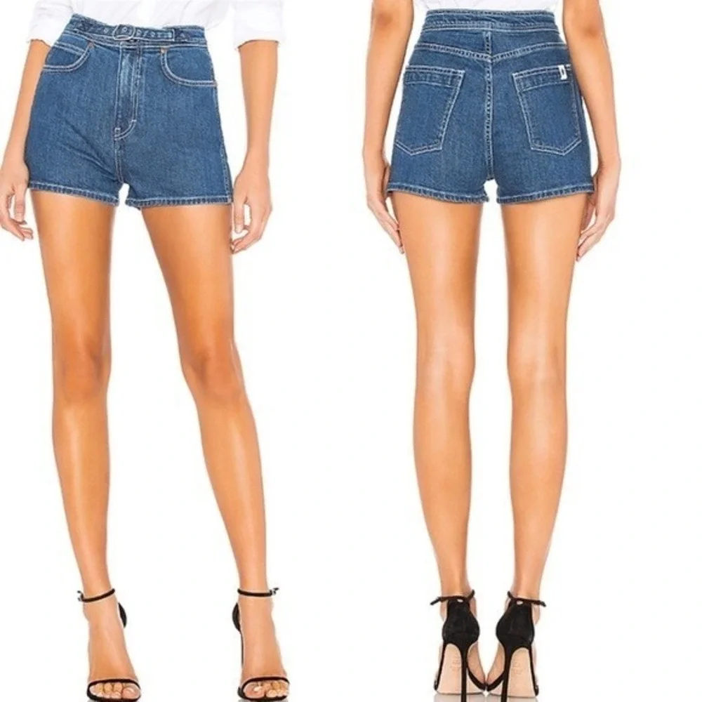 Rag & Bone Derby Denim High Rise Jean Shorts Womens 26 Medium Wash